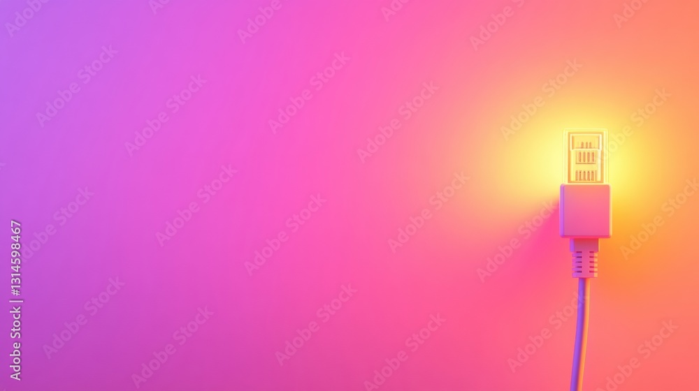 Aufkleber Network cable connecting to internet symbol against a soft gradient background with empty space for additional information