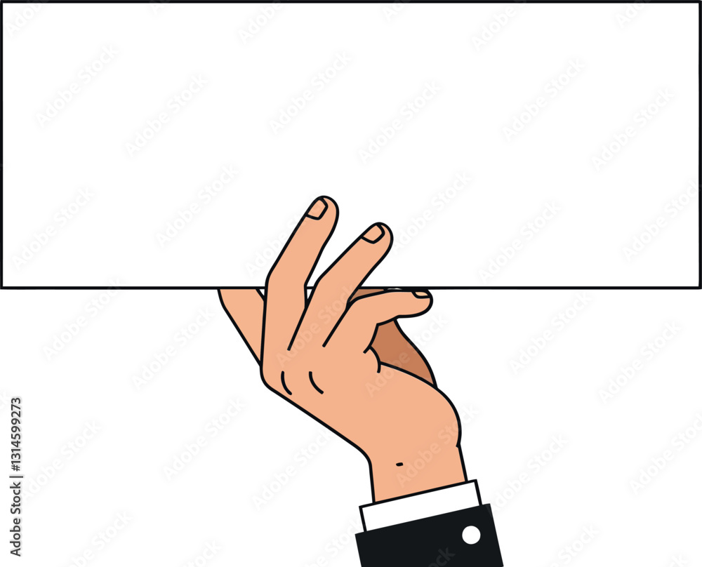 Aufkleber a hand holding a blank sign in a minimal flat design vector illustration showcasing expression and c