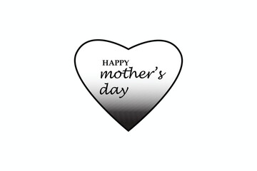 International mother day vector black and white image.