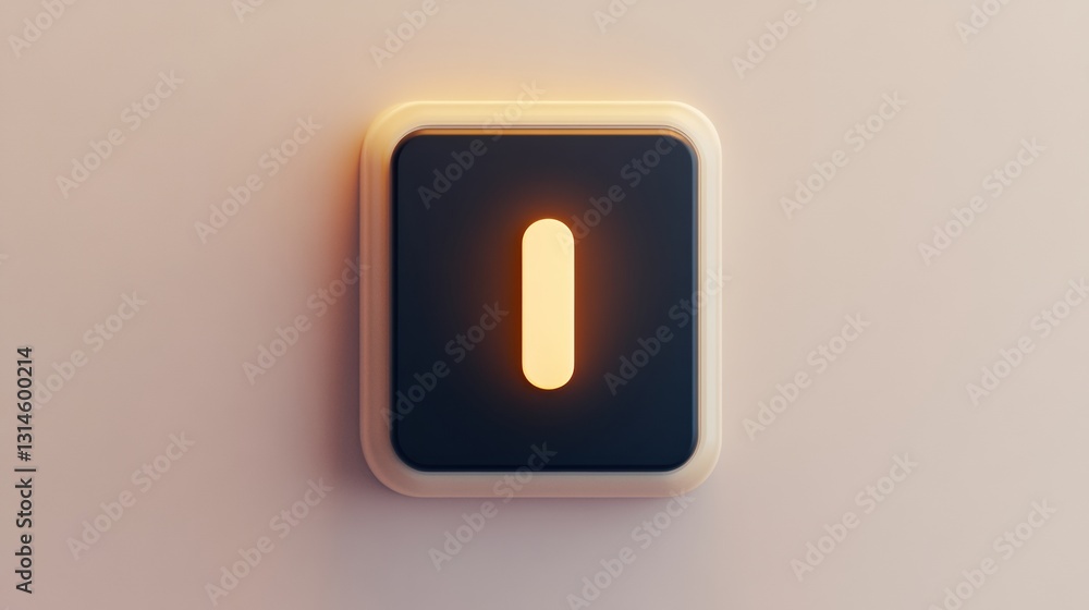 Aufkleber Centering on a minimalist power button icon highlighting accessibility on a neutral background with ample text space
