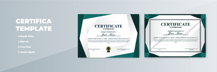 Fototapeta premium A4 Printable Certificate Templates Geometric Design, Grey Background