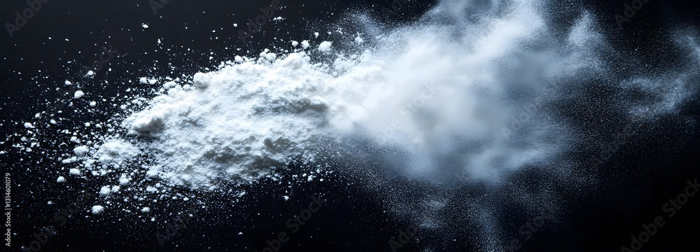 Canvas Prints a fine cloud of white baby powder dispersing softly with gentle lighting on an isolate background