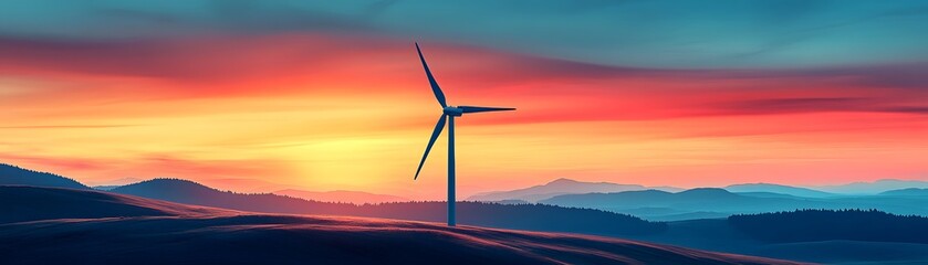 Low-impact farming technology wind turbines in scenic landscapes for sustainable agriculture