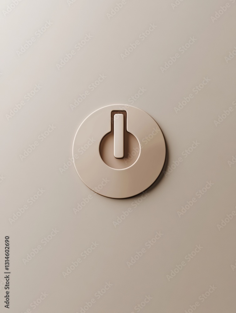 Aufkleber Large minimalist power button icon on neutral background with ample text space highlighting modern design principles for accessibility and usability