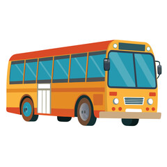 A Colorful Illustration of a Public Transportation Bus for Passengers