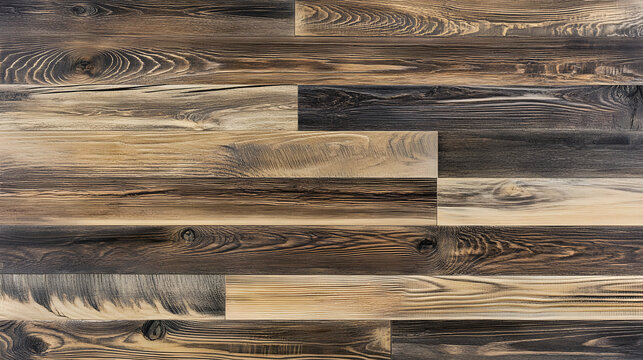 Rustic reclaimed wood planks with various brown and beige tones UHD 4K Image
