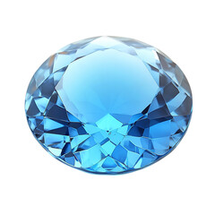 Aquamarine Gemstone Sparkling Isolated on Transparent Background