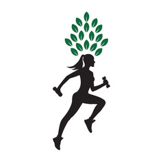 Fitness woman logo for Sport Label, Gym Badge, gym and fitness club, vector illustration