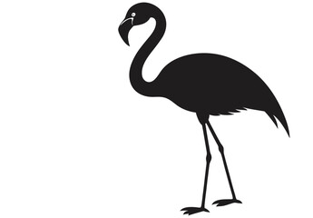 Fototapeta premium vector flat flamingo silhouette isolated on white