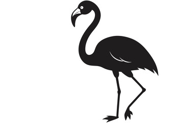 Obraz premium vector flat flamingo silhouette isolated on white