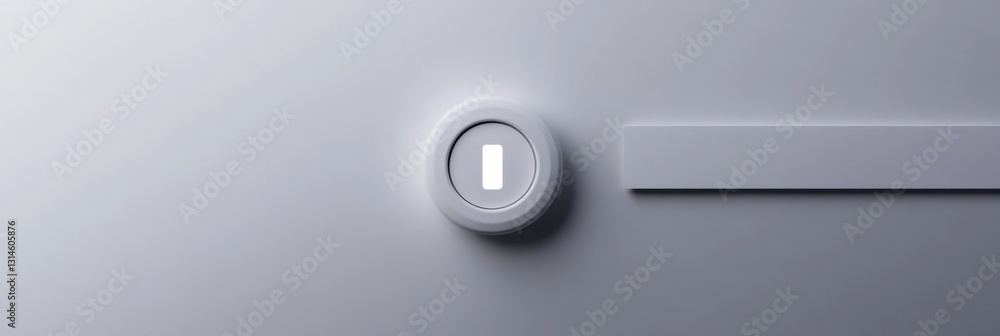 Aufkleber Minimalist power button icon on a neutral background with ample text space providing an accessible design feature