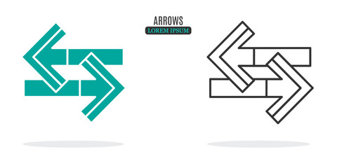 Illustration symbol. Arrow abstract illustration design. Stock vector icon.