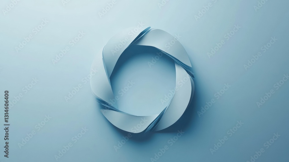 Poster Circular recycling loop symbolizes sustainable consumption in minimalist design with space for text and a focus on harmony and balance