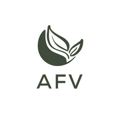 AFV letter nature logo design on white background. AFV creative initials letter leaf logo concept. AFV letter design.