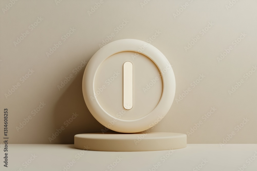 Poster minimalist power button icon on a neutral background emphasizing accessibility and design principles