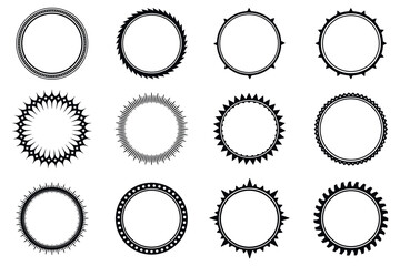 Circular Frames and Decorative Borders Set