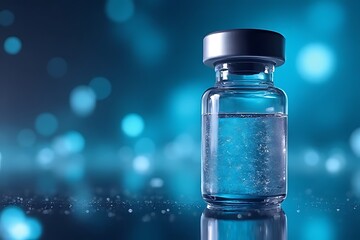 Scientific experiment with transparent vaccine vial laboratory high-resolution image modern environment close-up view healthcare concept
