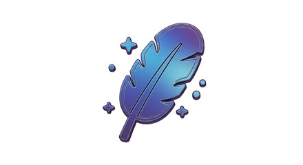 Isolated Feather with Sparkling Glitter Dust