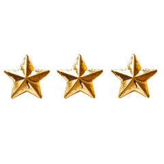 Obraz premium Three Golden Stars on a Black Background for Decoration or Design