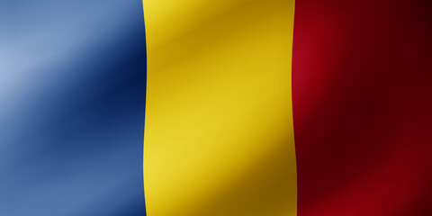 Waving flag of Chad. National flag of Chad background