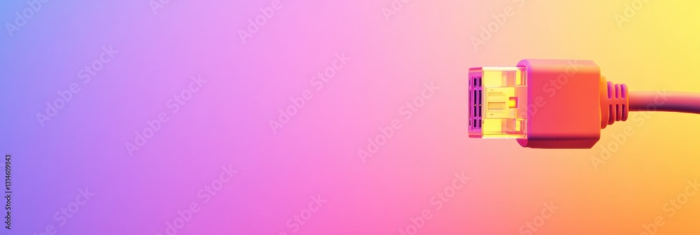 Aufkleber Network cable with internet symbol against a soft gradient background ideal for showcasing connectivity and network services with ample space for text
