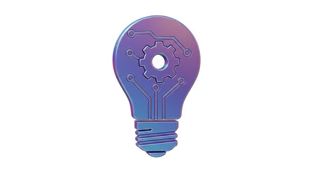 Isolated Light Bulb with Gear and Circuit Board