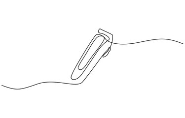 Obraz premium Electric hair clipper one line continuous drawing. Barber shop and hairdresser tools, Continuous one line hair clipper. Vintage hair clipper isolated on a white background.