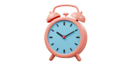 Isolated Classic Pink Alarm Clock