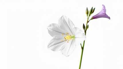 Naklejka premium isolated bellflower Platycodon grandiflorus on white background