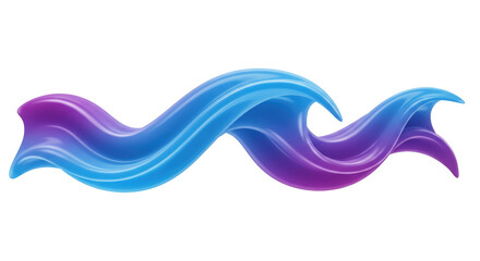 Isolated Abstract Blue and Purple Ribbon