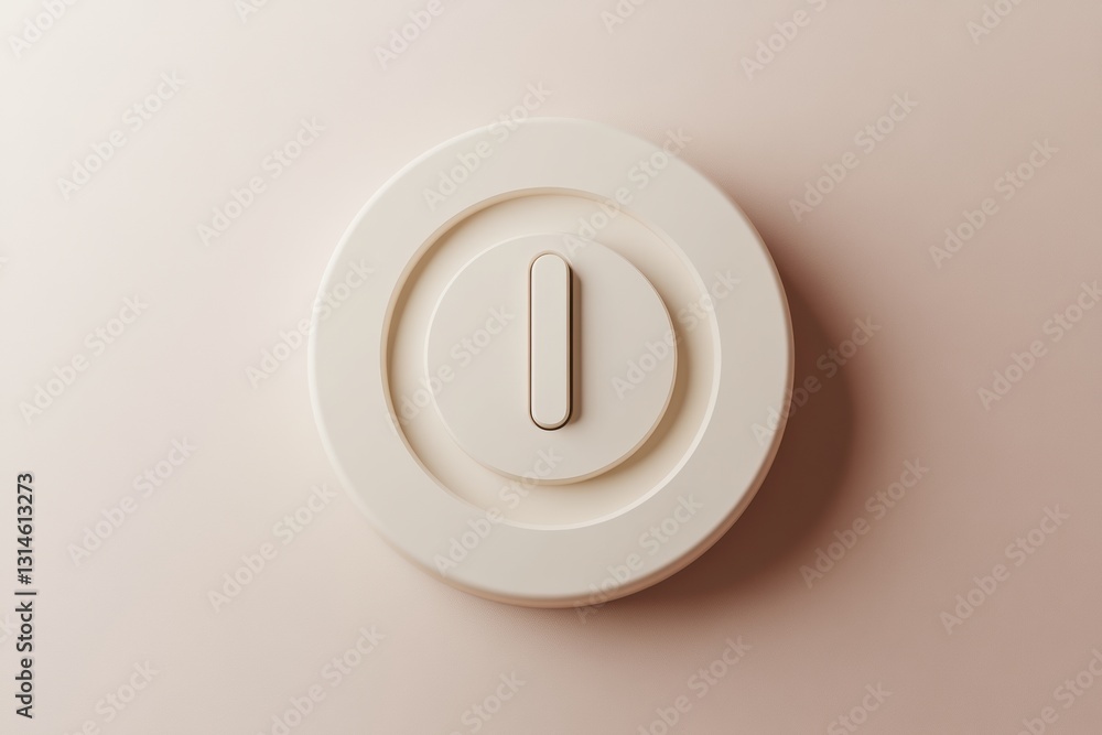 Fototapete Minimalist power button icon centered on a neutral background for accessibility with ample text space below showcasing design principles
