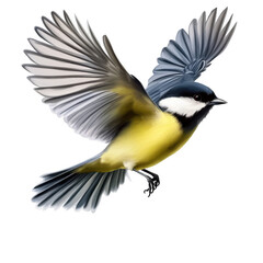 Naklejka premium Colorful Bird in Flight with Detailed Feathers and Dynamic Wingspan
