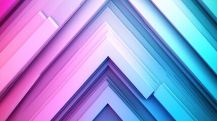 Fototapeta premium Abstract geometric arrow shapes, vibrant gradient colors, modern design background, potential for digital presentation or graphic design
