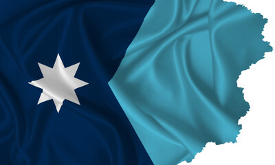 State of Minnesota flag vector with torn edges on a transparent background