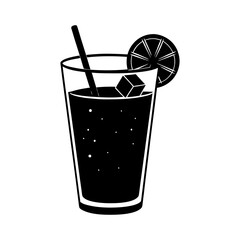 Cocktail silhouette vector illustration 