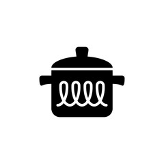 Saucepan and induction icon. Isolated vector illustration on white background.