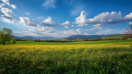 Obraz premium Vast Flower Field Landscape