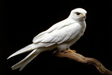 White Tailed Kite Close-Up: Majestic Bird of Prey with Sharp White Feathers