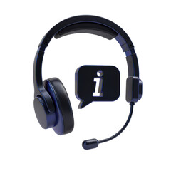 Isolated Headset with Information Icon