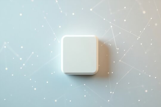Centered white computer icon on abstract digital background with numbers representing modern technology and data processing