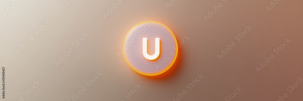 Leinwandbilder minimalist power button icon on a neutral background with space for text, designed for accessibility