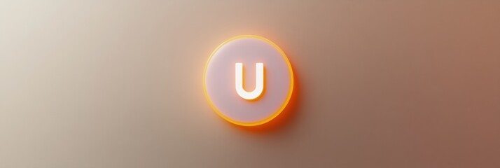 Minimalist power button icon on a neutral background with space for text, designed for accessibility and stylish communication