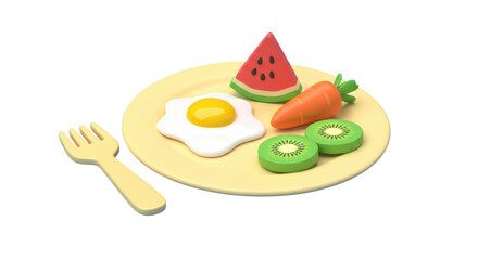 Isolated Healthy Breakfast Plate