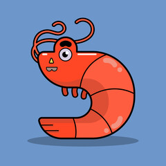 Shrimp illustration vector image.