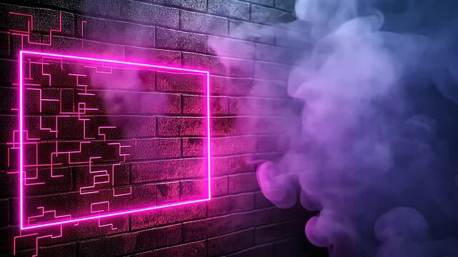 A detailed brick wall with luminous circuits glowing faintly in its structure, surrounded by swirling clouds of binary code, symbolizing IT security.