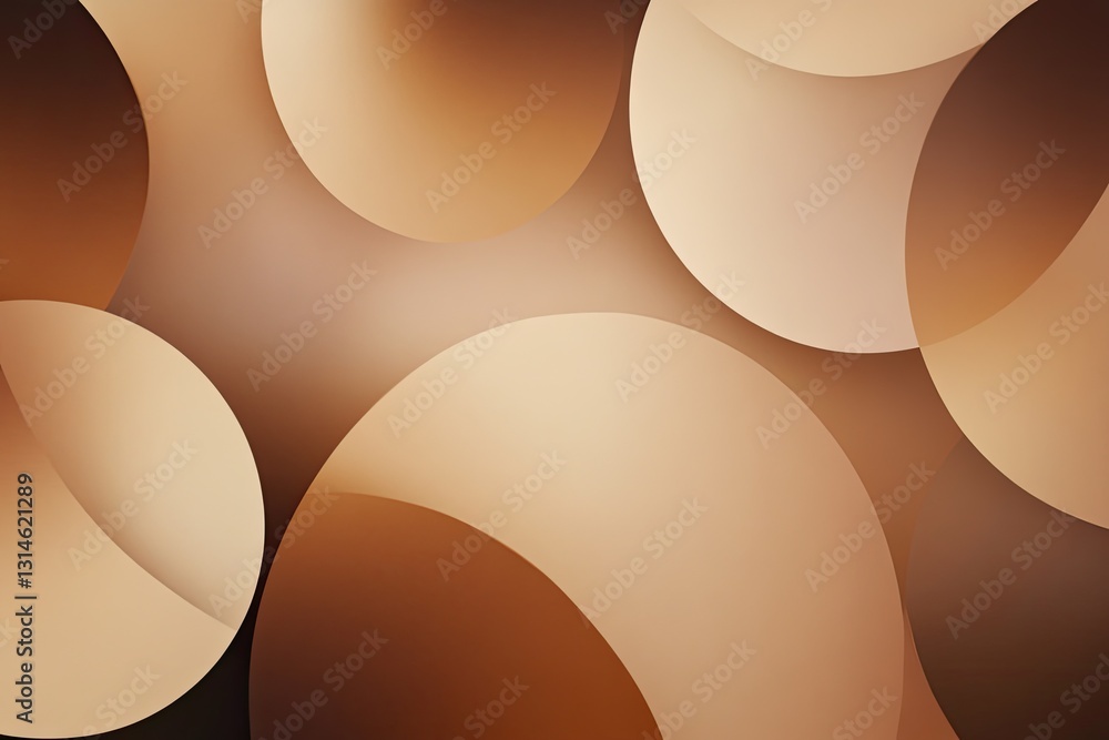 Aufkleber abstract brown and beige overlapping circles background design graphic art image