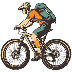 Naklejka premium cyclist riding a bicycle