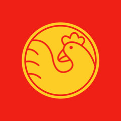Obraz premium Chicken logo vector illustration.
