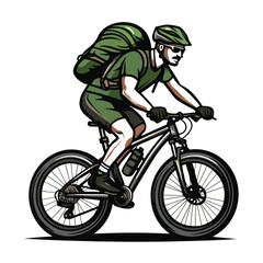 Naklejka premium cyclist riding a bicycle