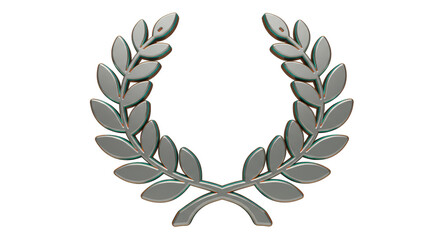 Isolated Silver Laurel Wreath